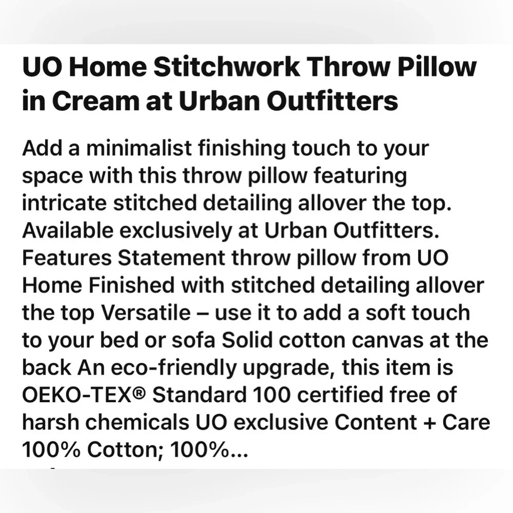 Urban Outfitters Stitchwork Throw Pillow NWT